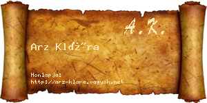 Arz Klára névjegykártya