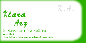 klara arz business card